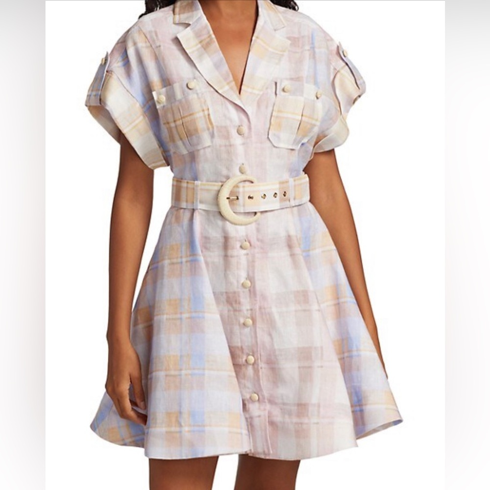 Zimmerman Size 3 (8-10) Linen Plaid Dress